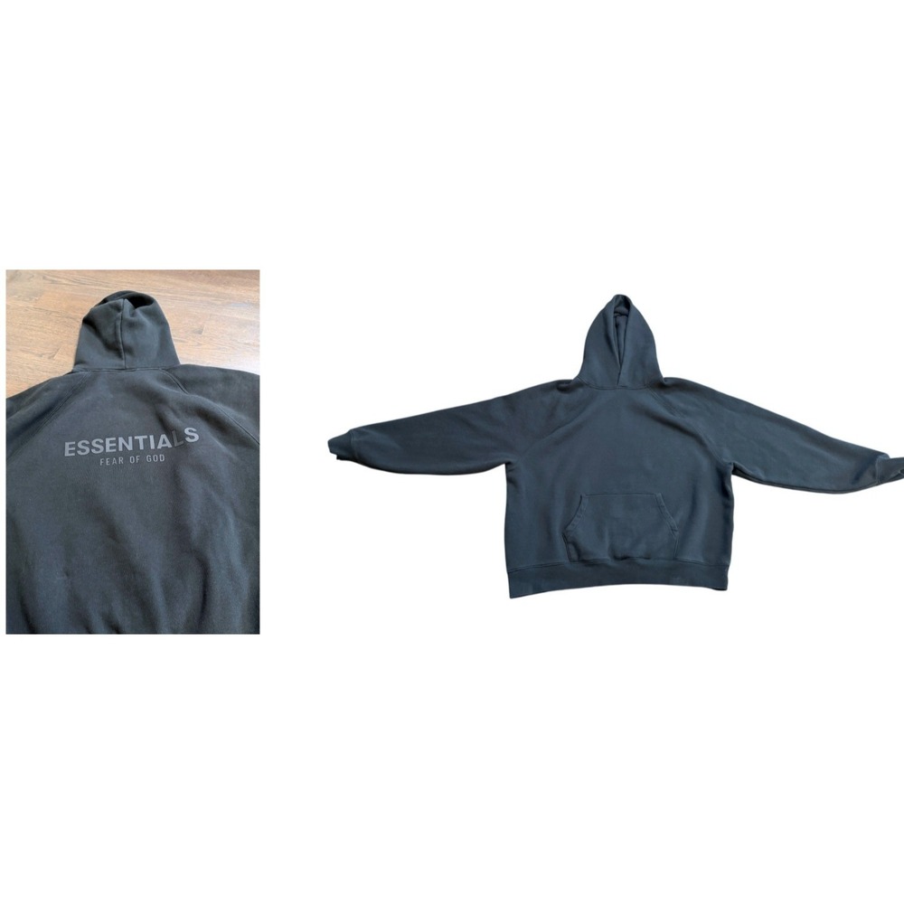 Essentials Fear of God Hoodie Black Oversized Logo XL Streetwear Luxury